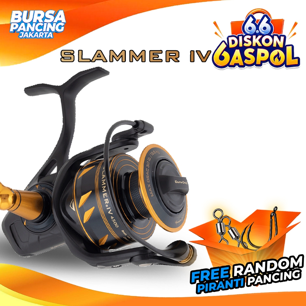 Penn Reel Spinning Slammer IV 8+1BB 2500 - 10500 IPX6 Sealed Full Metal Body Saltwater