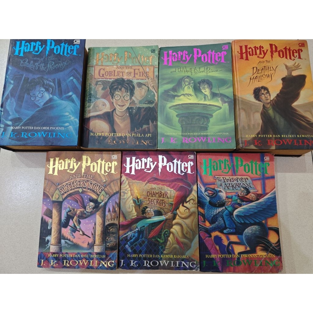 Harry Potter ORIGINAL novel Set 1 2 3 4 5 6 7 sc soft cover hc hard bekas preloved fantasi fiksi ori
