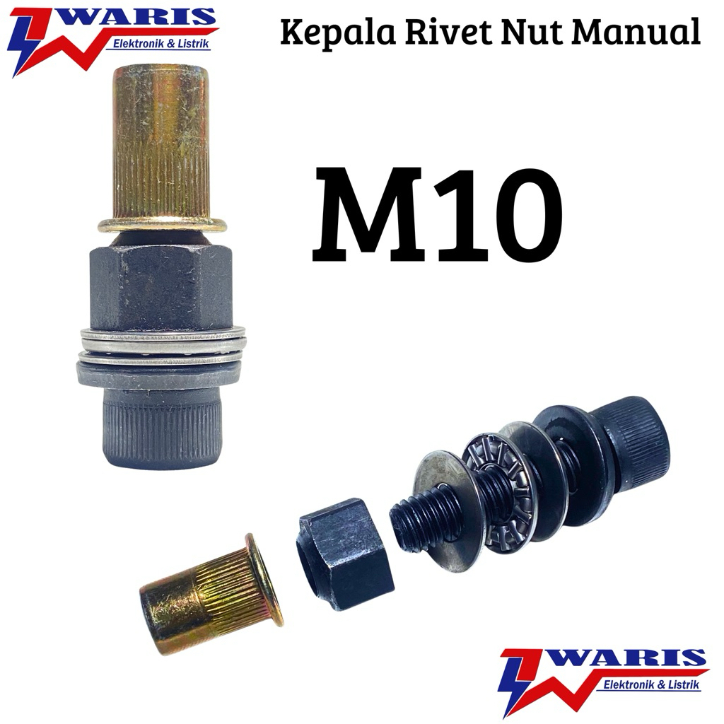 Kepala Rivet Nut Gun Hand Rivet Manual M10 Alat utk Pasang Mur Rivet