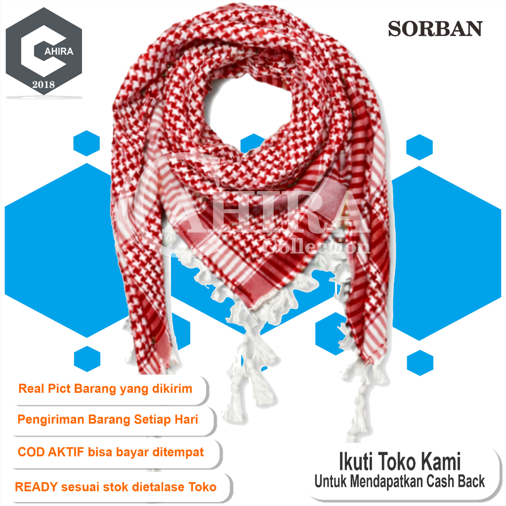 SORBAN TACTICAL SURBAN HITAM PUTIH SORBAN RUMBAI