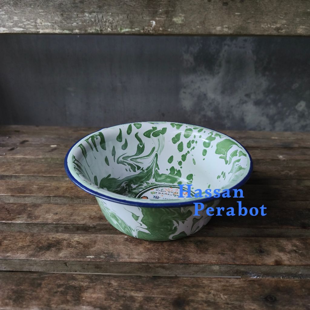 TB ESSENTIALS Waskom Enamel Motif Blirik Jadul Ukuran Mini (16/18 cm)  Mangkok Blirik Tinggi