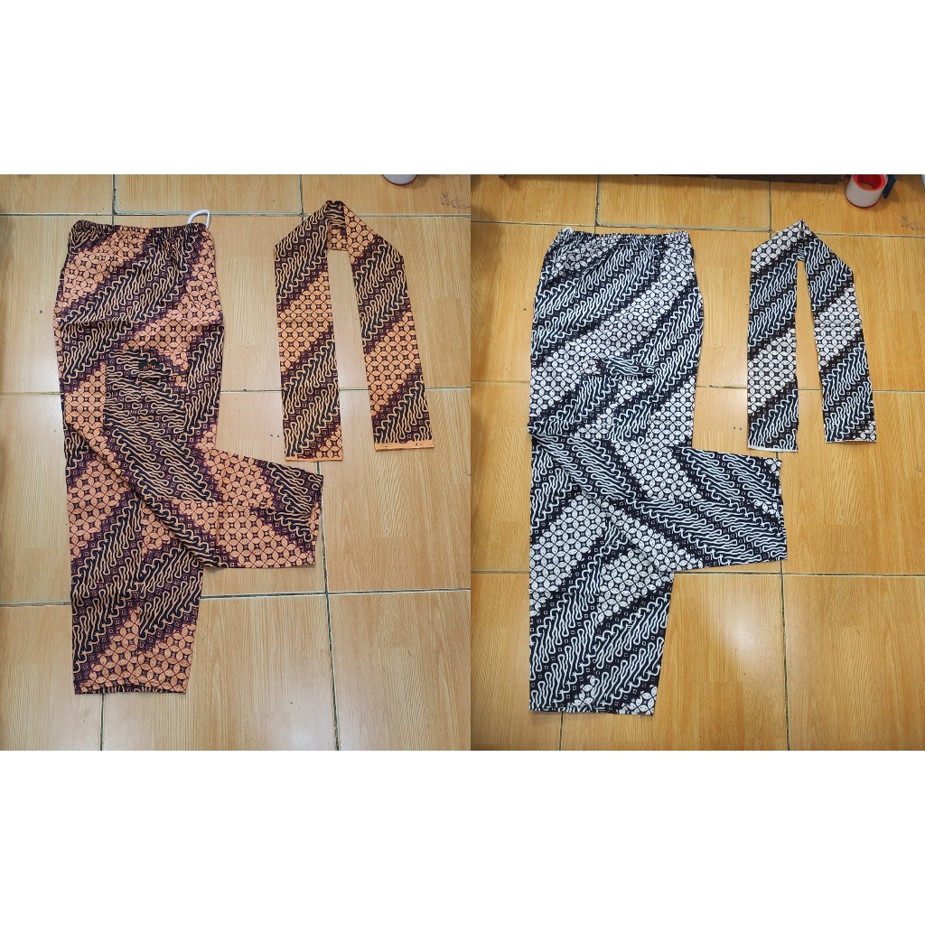Celana Batik Pria dan Selendang Batik Motif Sama dan Motif Beda
