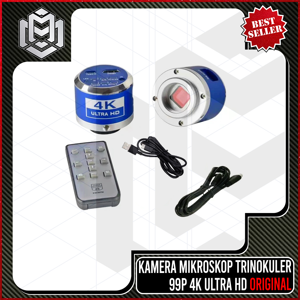 Kamera Mikroskop Trinokuler 99P 4K Ultra HD / Kamera Mikroskop Trinokuler 4K Ultra HD Versi Terbaru 