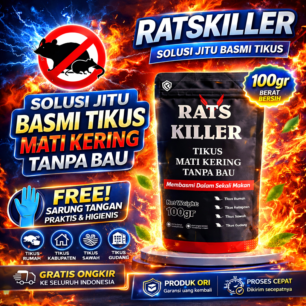 racun tikus ratskiler 100 Gram Umpan Racun Tikus Mati Kering, Aman untuk Manusia dan Hewan
