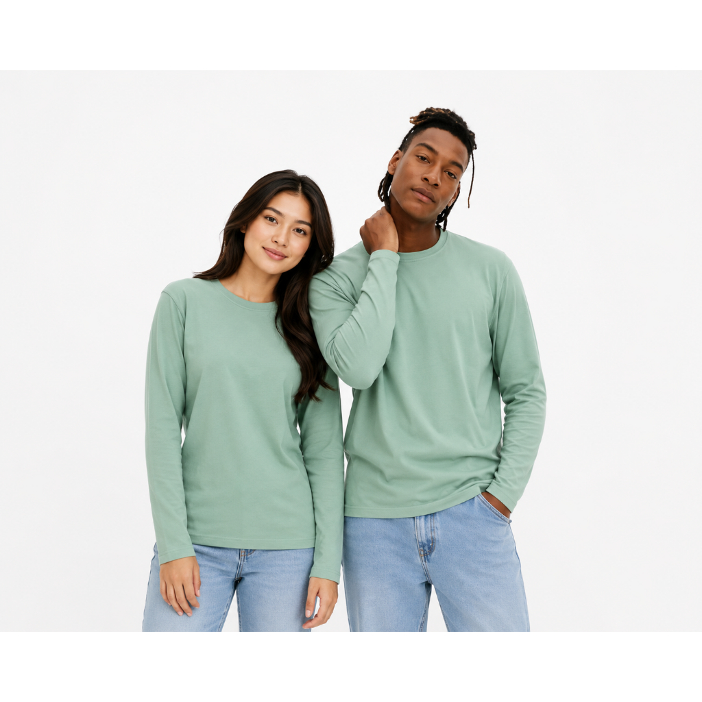 kaos oblong combed hijau sage - kaos polos hijau sage bahan katun combed premium