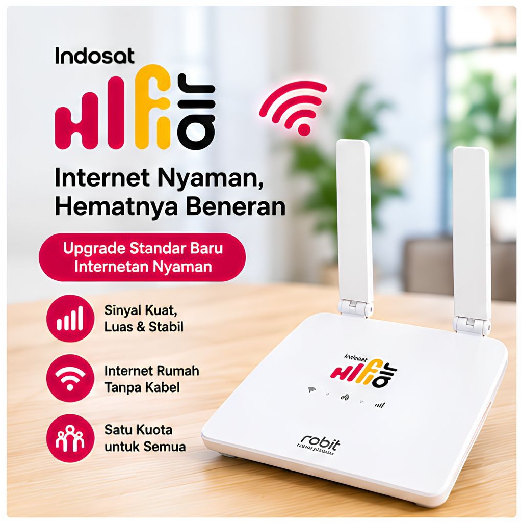 Hibit Hifi Air New Rabbit SIM-card Tri/Indosat + 50GB Bonus kuota internet