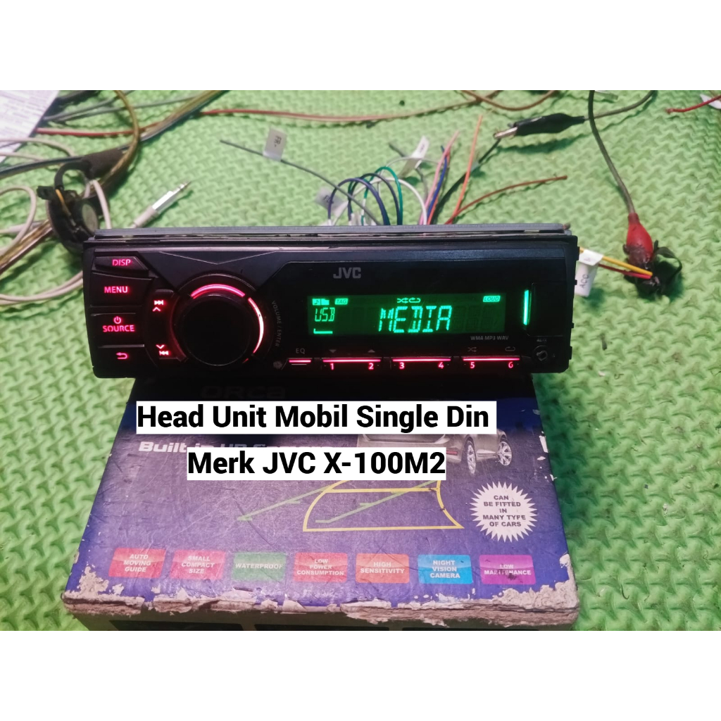 Head Unit Mobil Single Din JVC X100M2 | Radio USB BT | Dengan Soket | Kondisi Bekas Normal.