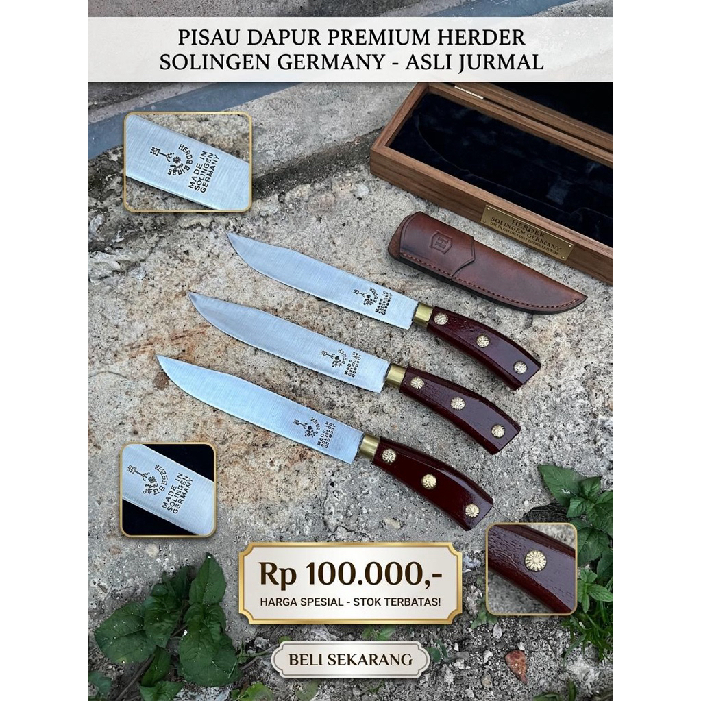 PISAU SESET HERDER SOLINGEN GERMANY FREE SARUNG KULIT