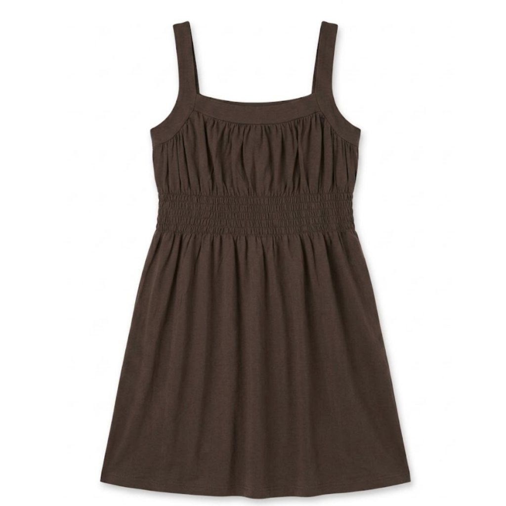 [Preloved] Body and Soul Midi Dress Kerut Coklat Size M - Baju Thrift Premium Wanita Gaya Korea Eleg