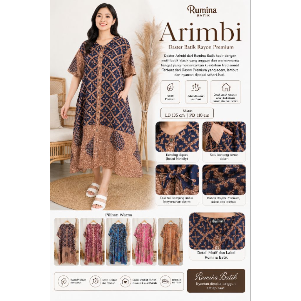 Daster Arimbi I Rumina Batik I Batik Pekalongan