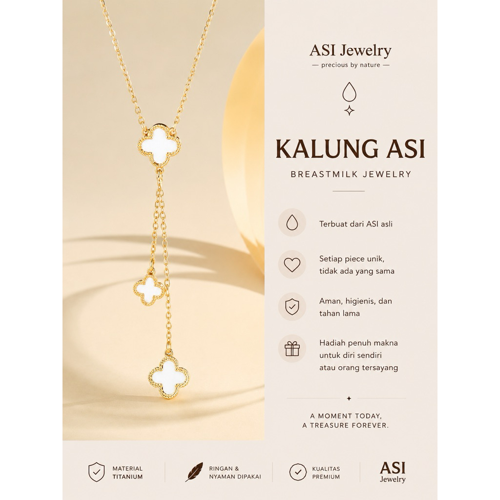 [Special Edition] Breastmilk Memorial Jewelry – Kalung ASI Custom Clover