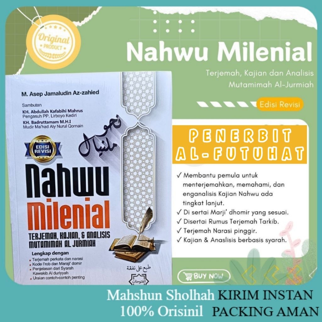 ORIGINAL Terjemah Kitab MUTAMMIMAH AL AJURUMIYYAH MAKNA PERKATA + Penjelasan Bahasa Indonesia, Nahwu
