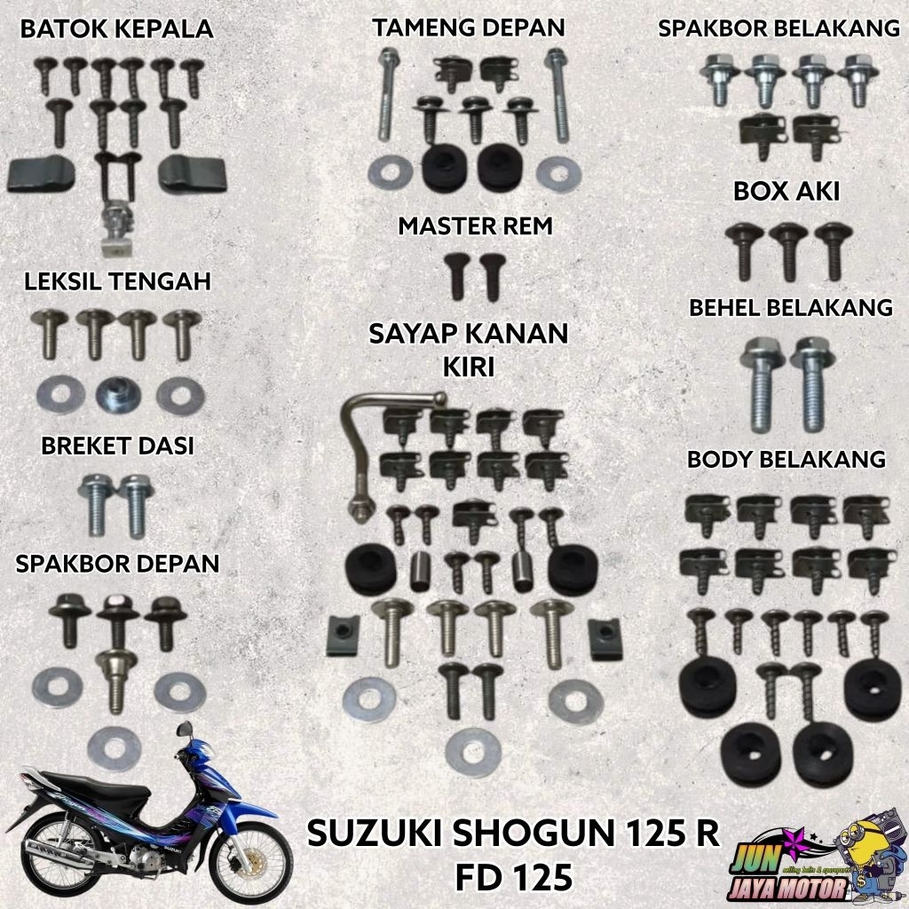 BAUT LENGKAP FULLSET BODY SUZUKI SHOGUN 125 R FD 125 / BAUT FULL SET BODI SUZUKI SHOGUN 125 R FD 125