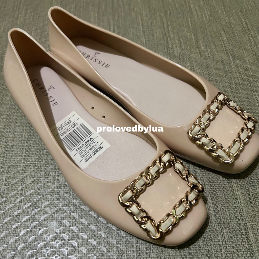 (prelovedbylua) PAYLESS CHRISSIE JELLY FLAT SHOES NUDE SIZE 37