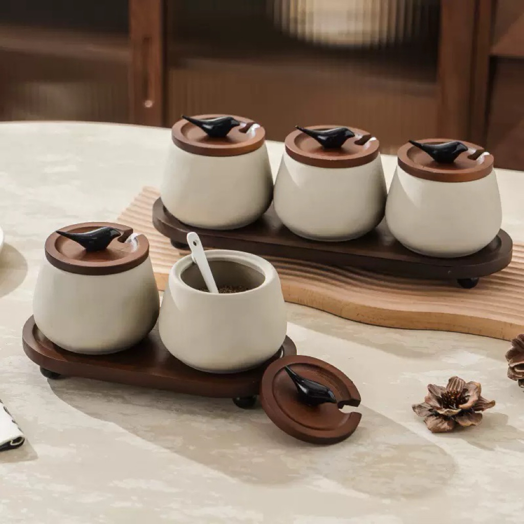 Set Ceramic Seasoning Jars // Set Toples Bumbu Aestetik