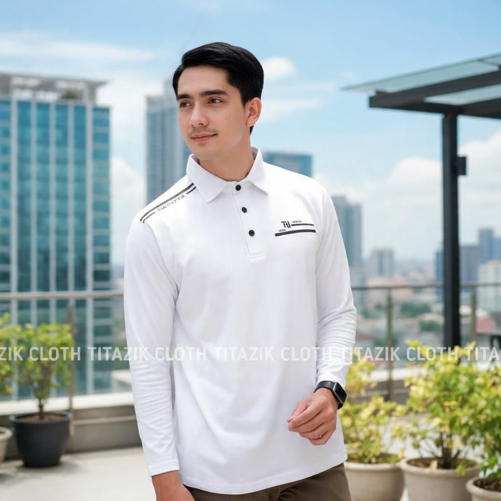 KAOS KERAH PRIA M L XL LENGAN PANJANG | KAOS PRIA DISTRO | FASHION PRIA JUMBO