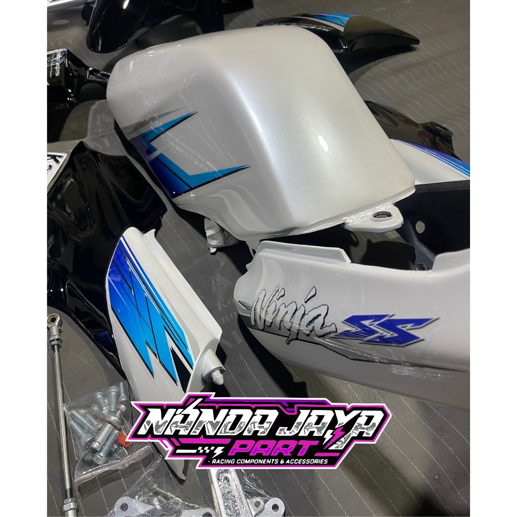 cover bodi ninja r ss putih mutiara premium - bodi fullset ninja ss putih - Ninja R - Ninja SS