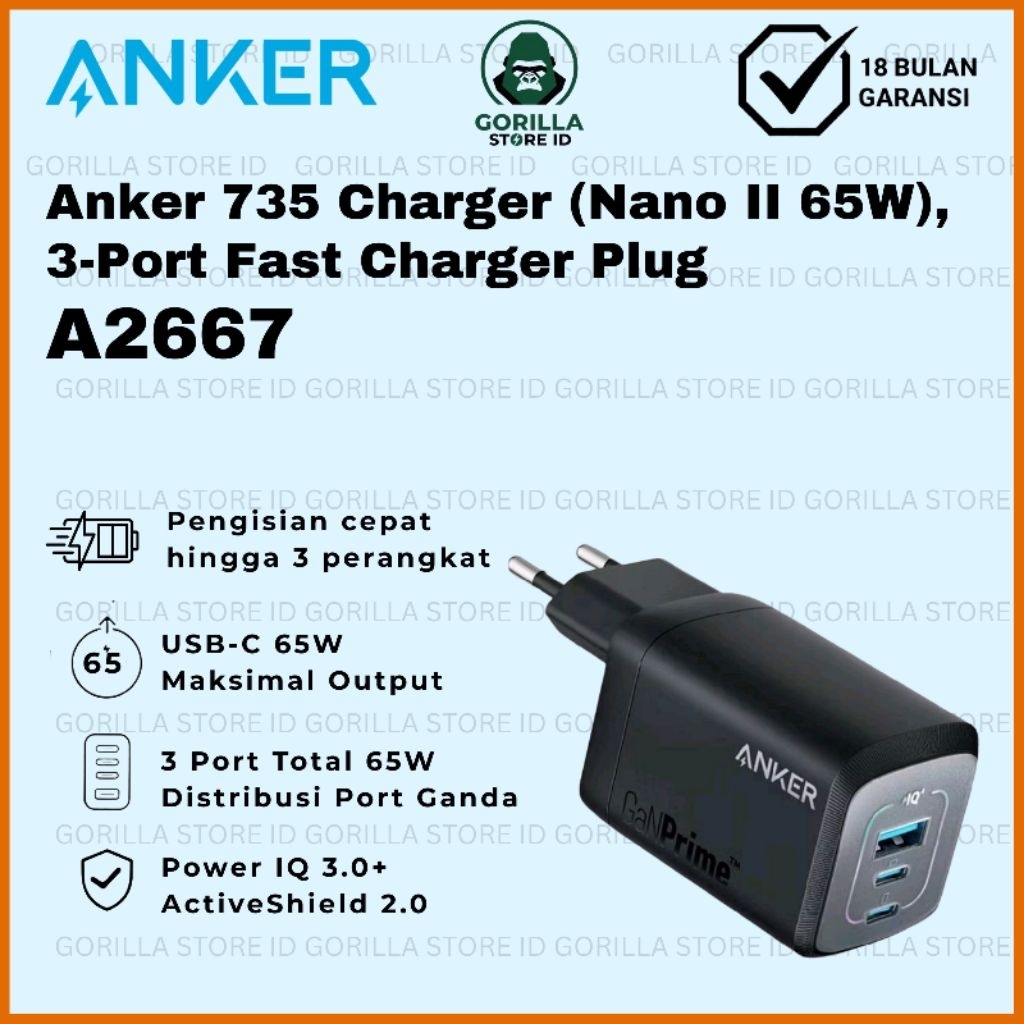 Wall Charger Anker PowerPort Nano III 65 Watt - A2667