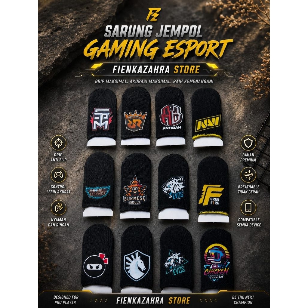 SARUNG JEMPOL GAMING MOTIF ESPORTS LOGO