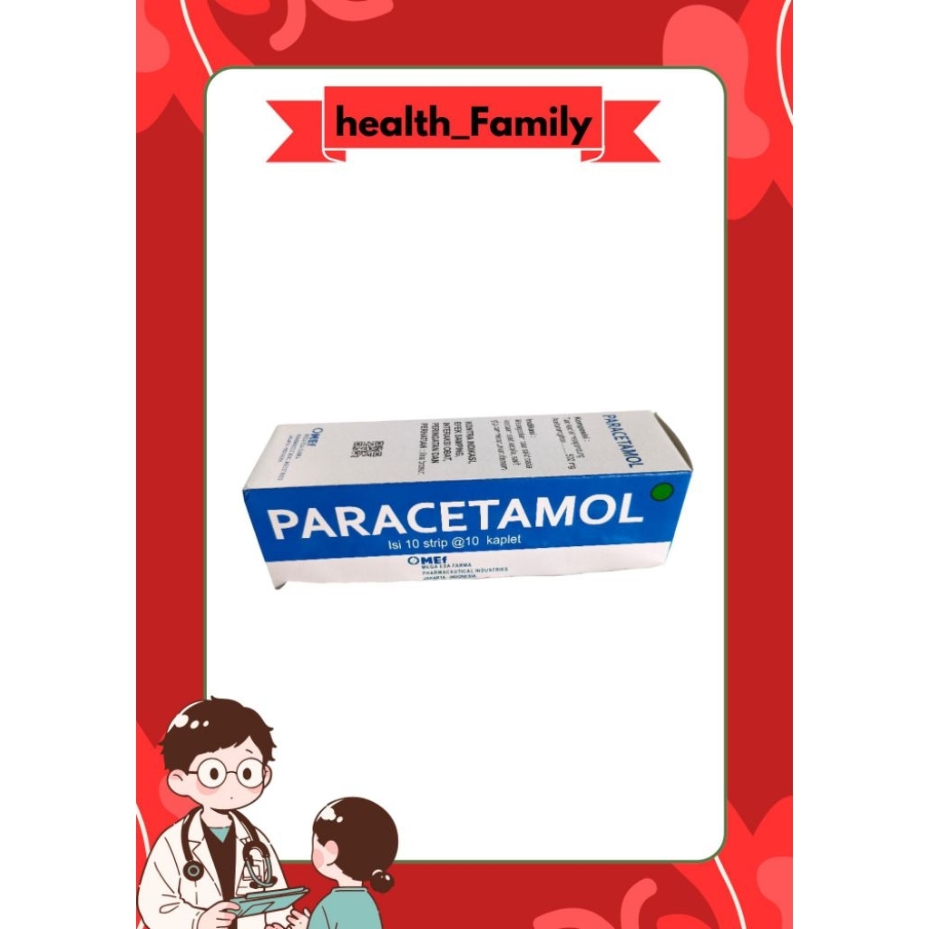 PARACETAMOL 500mg MEF | UNTUK DEMAM SAKIT KEPALA DAN NYERI 1 BOX ISI 10