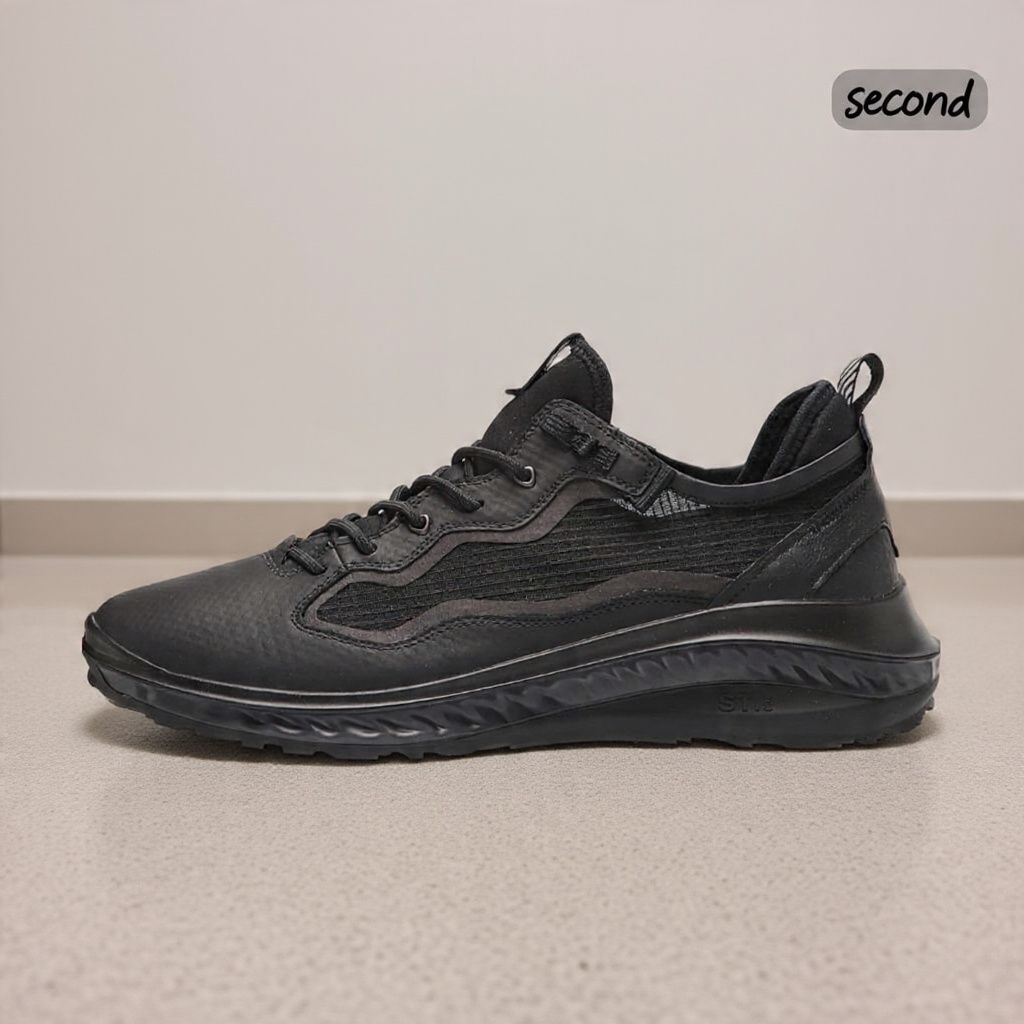 ECCO ST.360 Street Shoes Black Leather 43 / 27.5cm – Pemakaian Normal, Masih Rapi