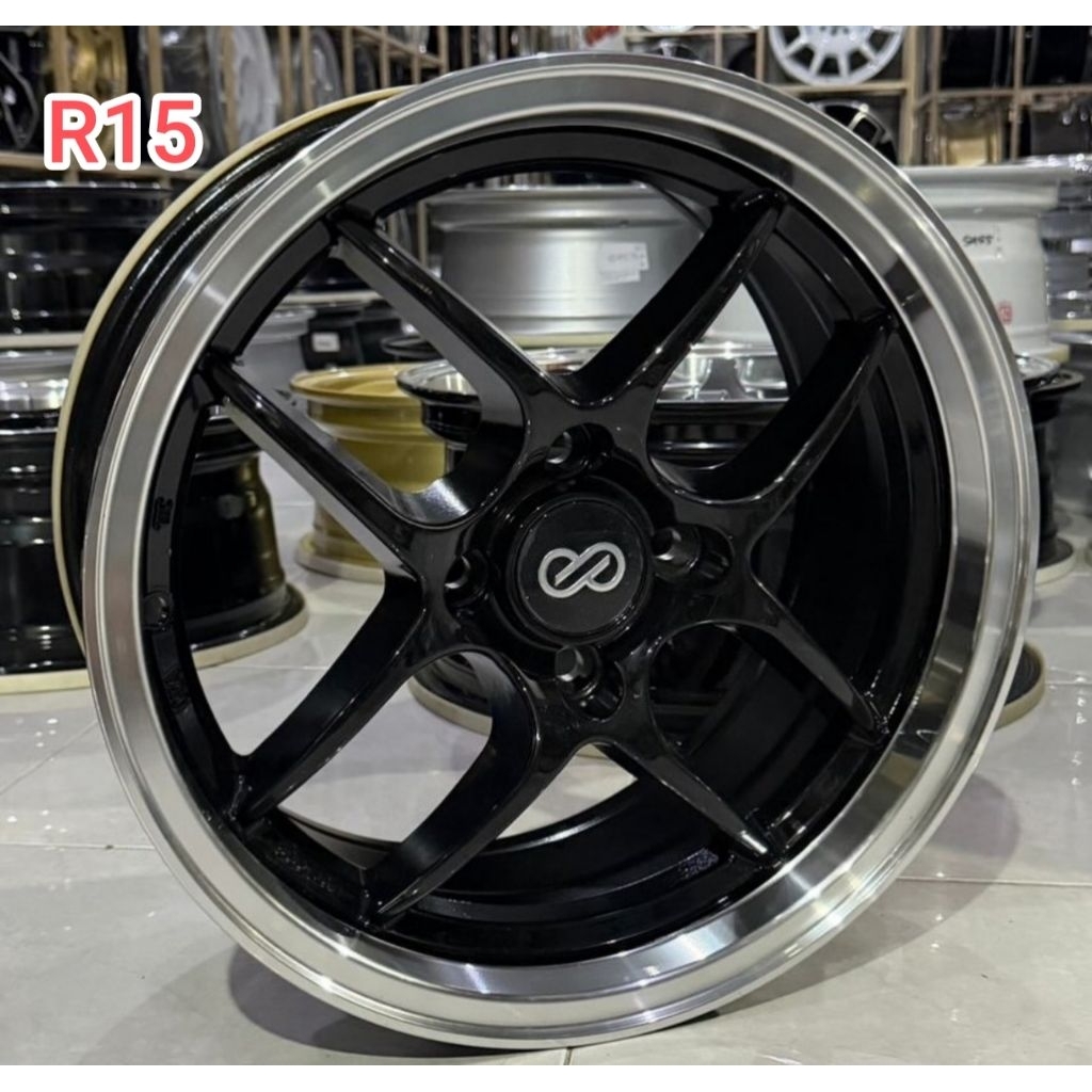 Velg Enkei SC Tuning R15 Black Lips Polish 4x100 ( AGYA AYLA CALYA SIGRA JAZZ YARIS BRIO AVANZA XENI