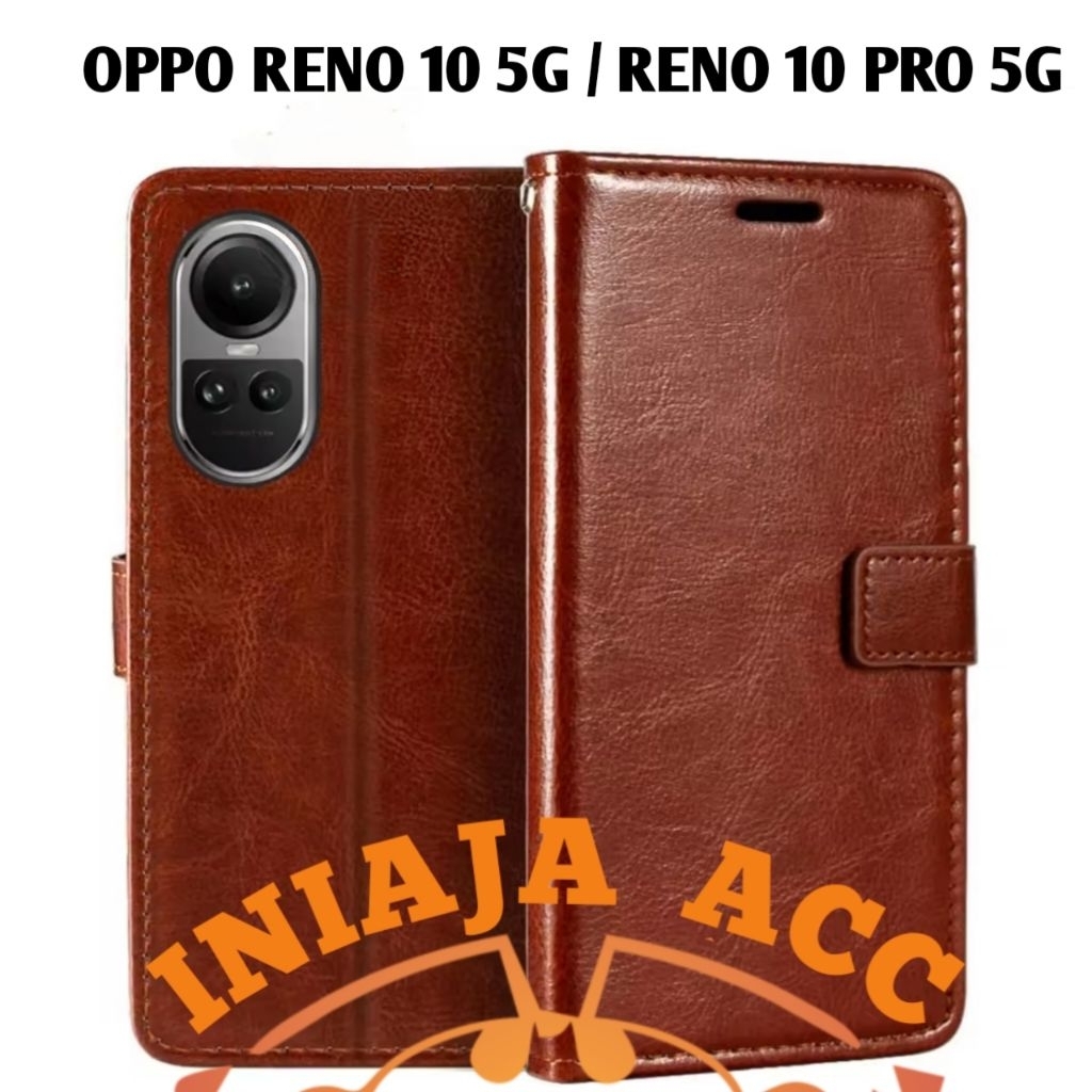 CASE OPPO RENO 10 5G / RENO 10 PRO 5G CPH2531 CPH2525 LEATHER CASE SARUNG HP DOMPET KULIT FLIP COVER