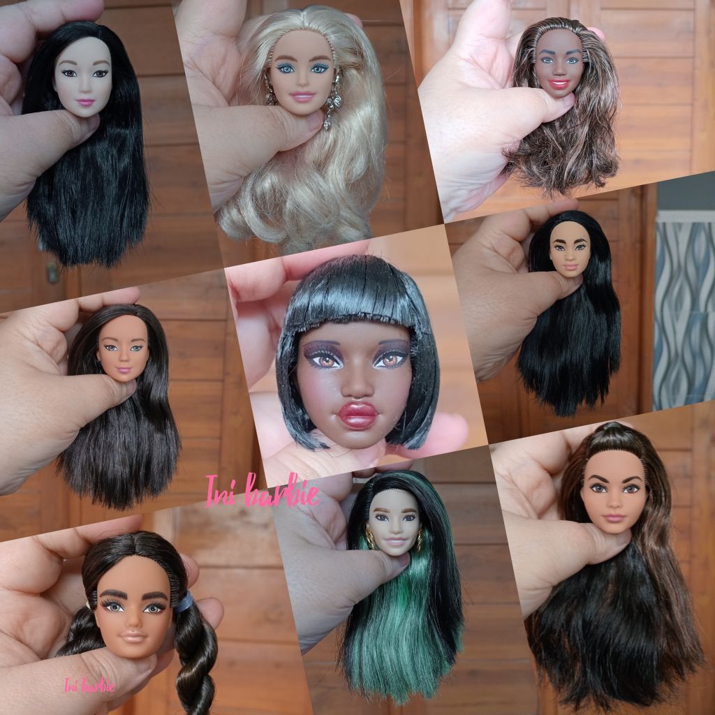 Kepala barbie ori mattel