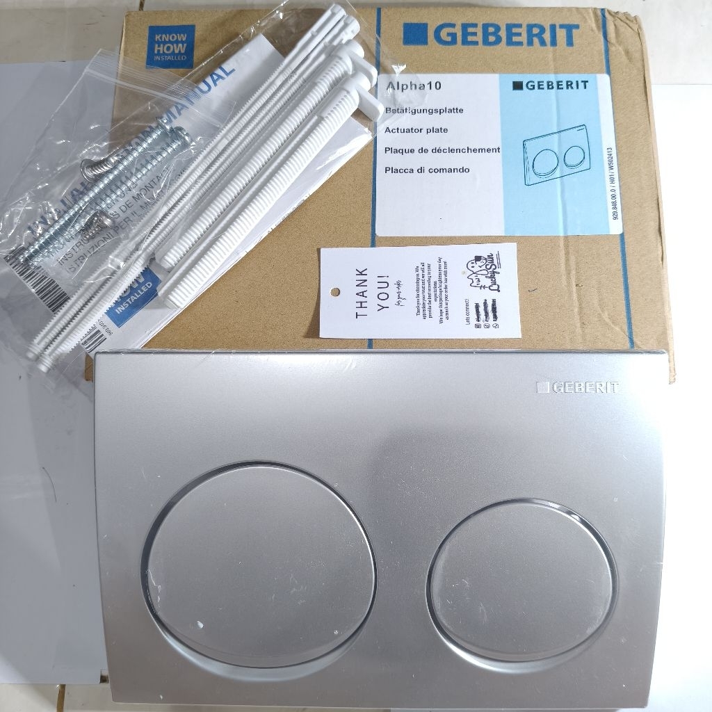 Tombol Flush WC Geberit Alpha10  – Flush Plate WC Tanam Dual Flush UP300 UP320 Chrome / Putih