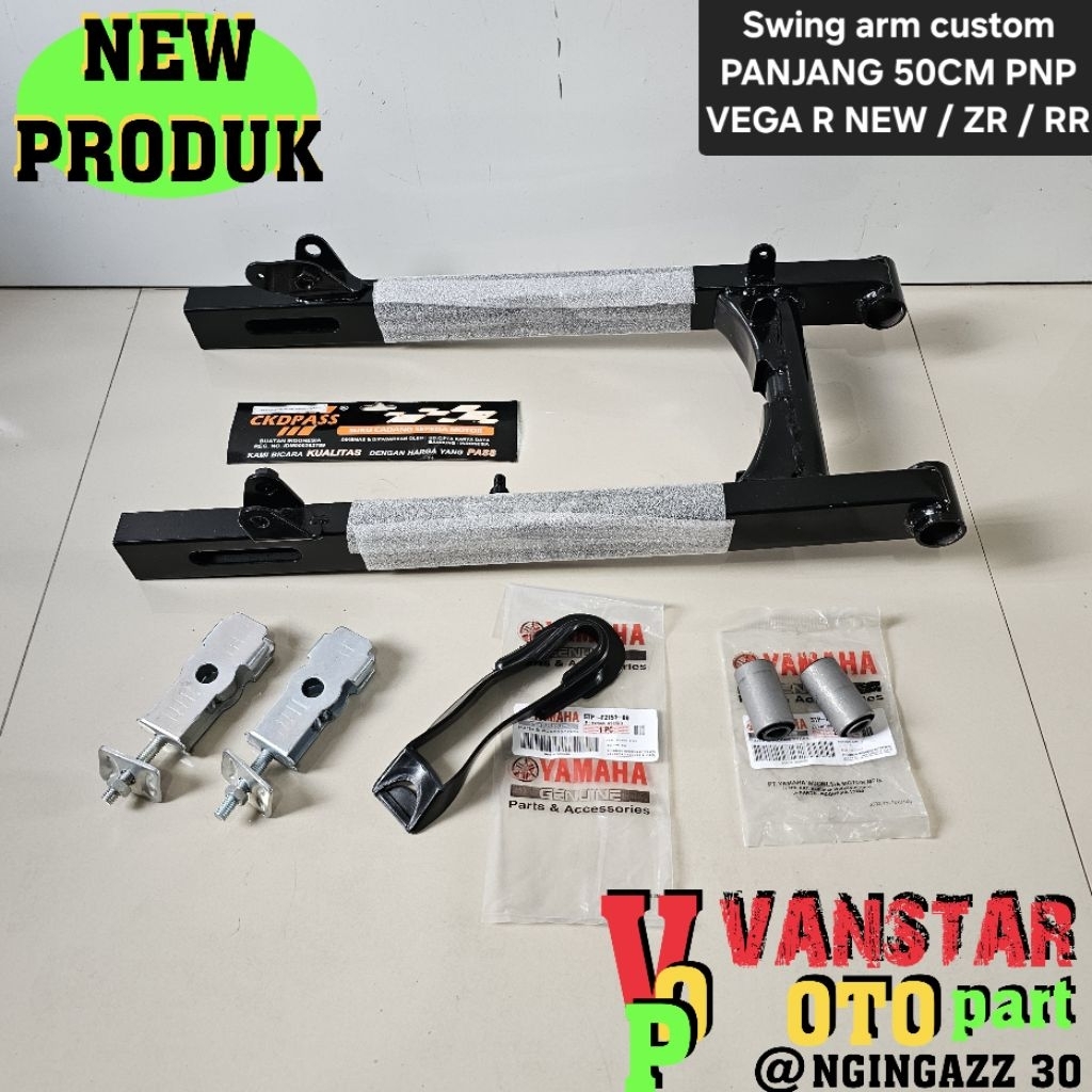 Swing arm variasi panjang 50CM pnp vega zr/rr vega r new warna hitam lengkap