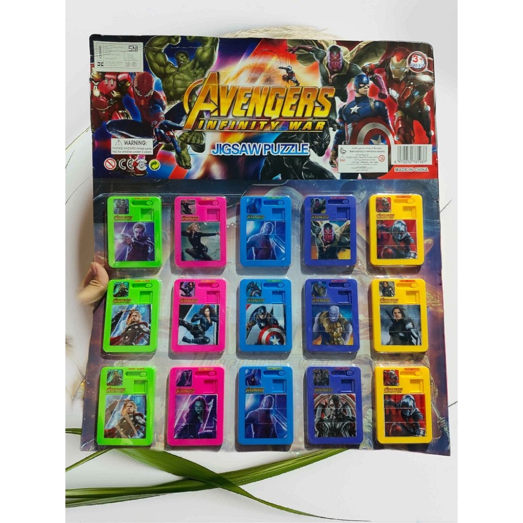 8×5cm / puzzle kotak besar karakter acak / mainan anak edukasi / puzzle geser