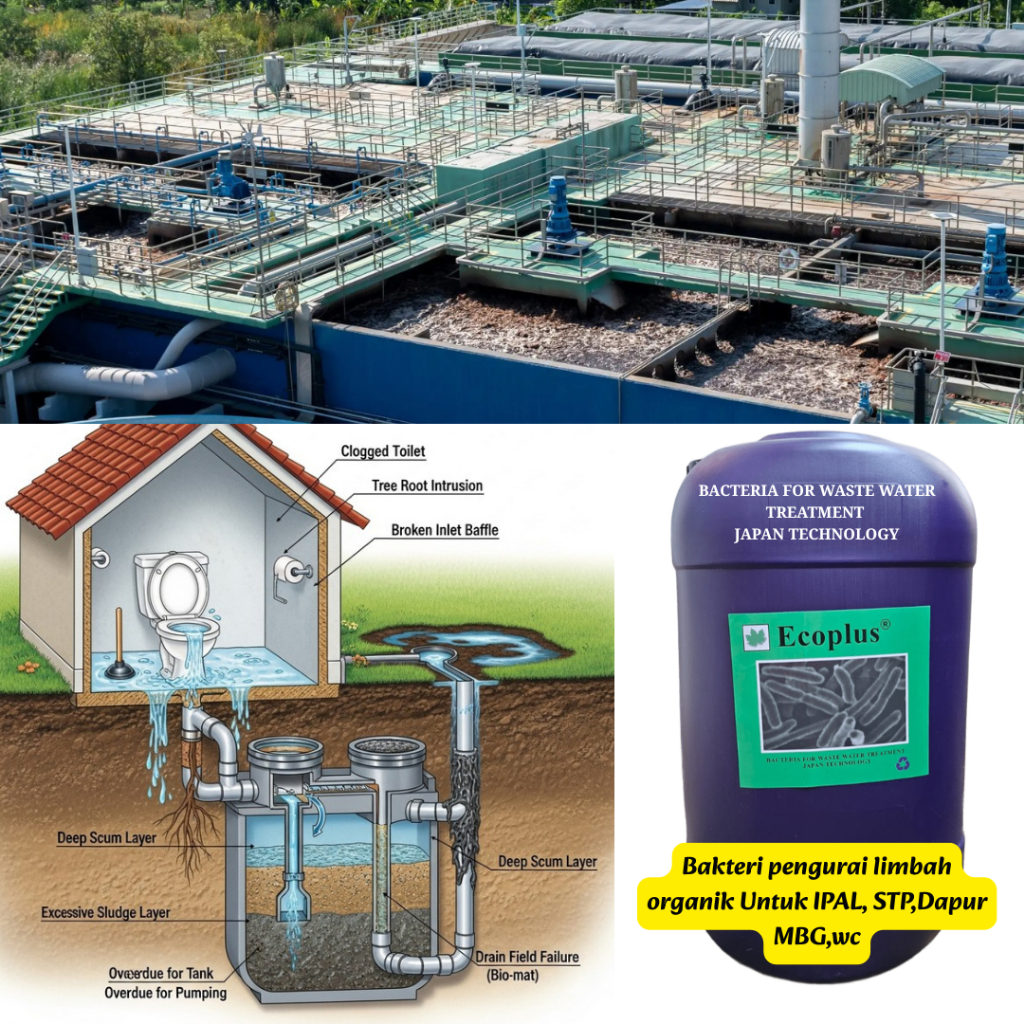 Bakteri ANAEROB/AEROB Organik Pengurai Limbah IPAL STP WWTP Bakteri Pengurai Limbah cair Solusi IPAL