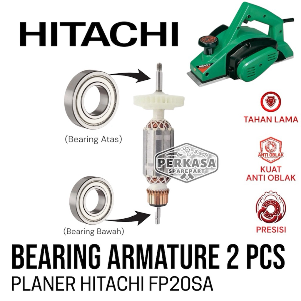 Bearing 2pcs Set Armature Planer HITACHI FP20SA Klaher Di Bagian Armature Ketam Serut Hitahci FP20 F