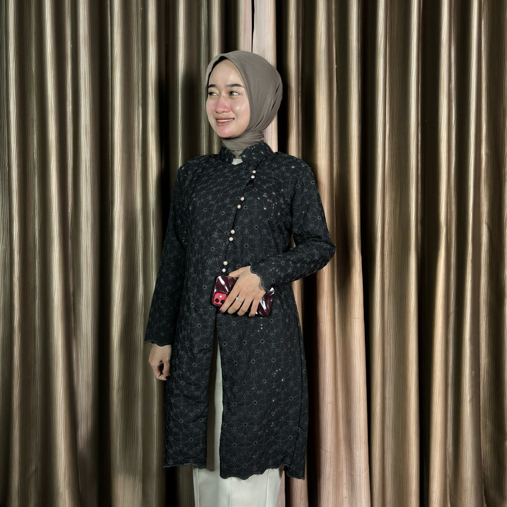 Jasmine Tunik Wanita Kondangan Lengan Panjang Tunik Lebaran Katbol Premium Terbaru