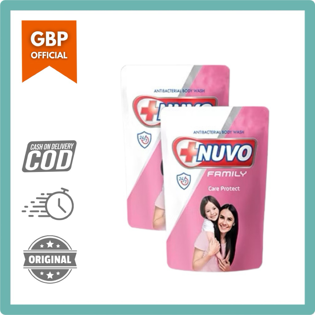 Nuvo Family Sabun Mandi Cair Pink Care Protrct Pouch 400Ml