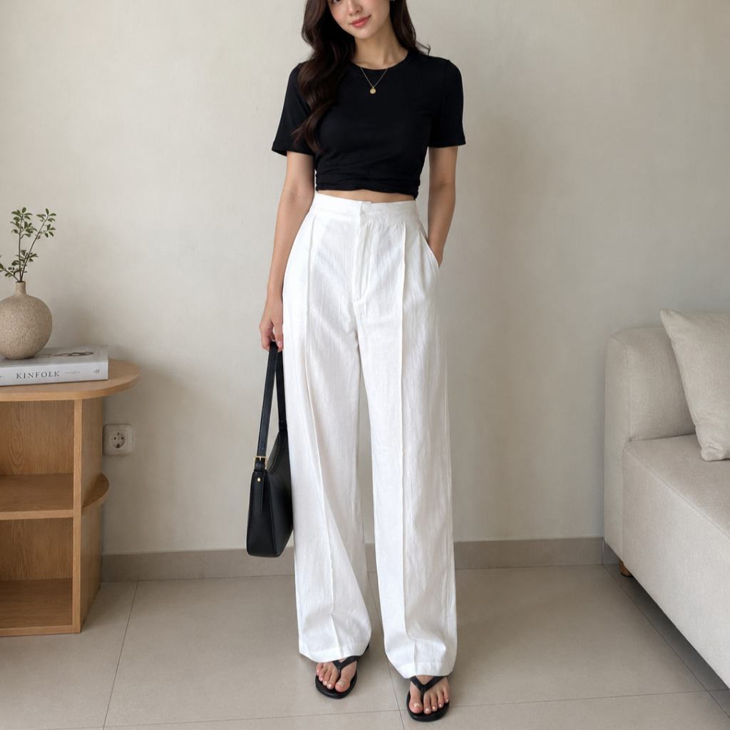 NESSIA -Cove Linen Pants / Celana Panjang Linen / Celana Linen / Linen Straight Pants