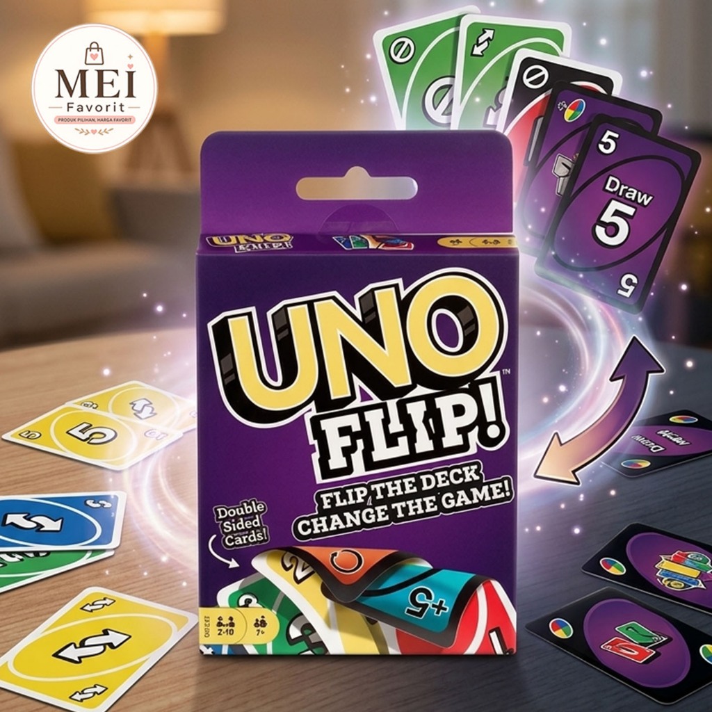 UNO Flip Kartu Main Seru Keluarga & Teman