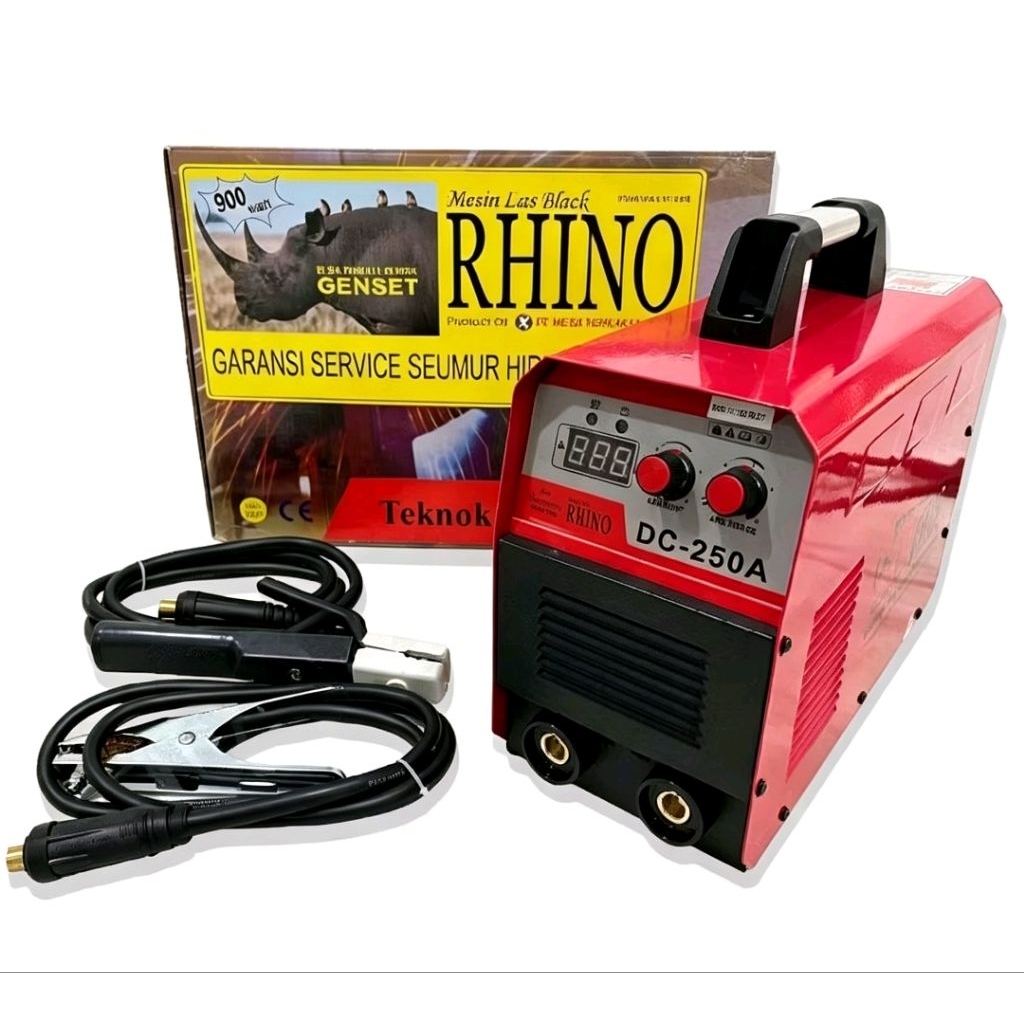 Mesin Las 250Ampere RHINO MMA250 1Phase/ Trafo Las Inverter Welding Mesin Las Listrik 1Ph MMA DC 250