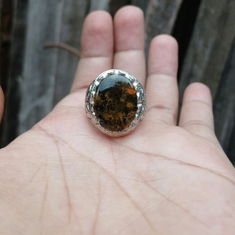 Cincin batu bacan kembang natural