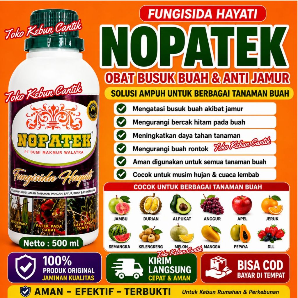 NOPATEK Terlaris Fungisida Tanaman Buah Anti Jamur Buah Semangka Melon Pepaya