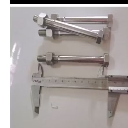Baut mur stainless m10x100 baut kunci 17 panjang 10 cm half drat sus 304