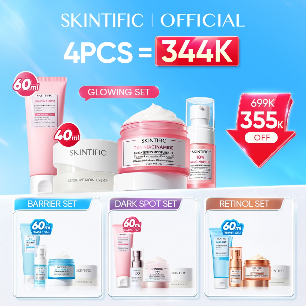 [4PCS]SKINTIFIC STARTER 4-STEP SKINCARE SET – Paket Perawatan Wajah – Semua Jenis Kulit – Cleansing/