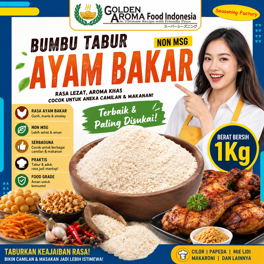 BUMBU TABUR AYAM BAKAR NON MSG 1 KG FOOD GRADE 1Kg Bubuk Bumbu Cilor Papeda Mie Lidi Makaroni