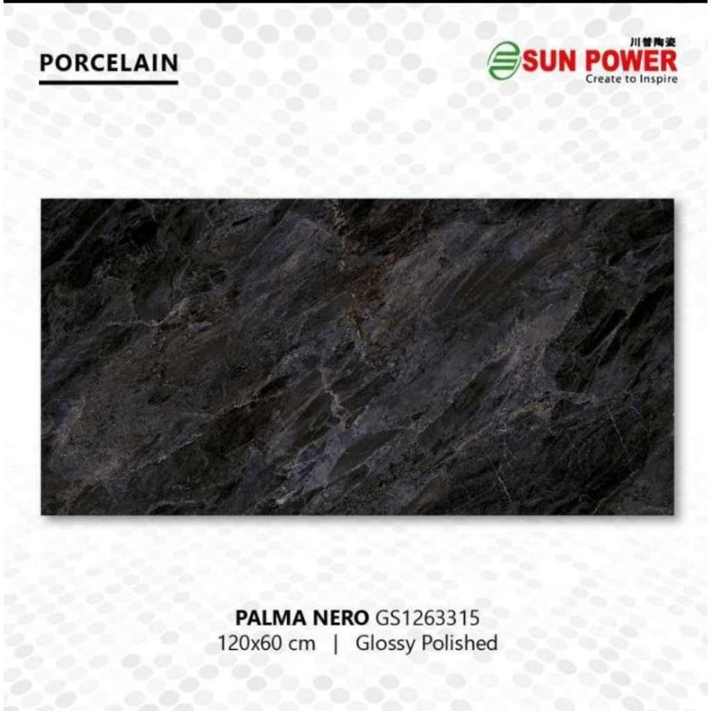 granit sun power palma nero 60x120 glosy