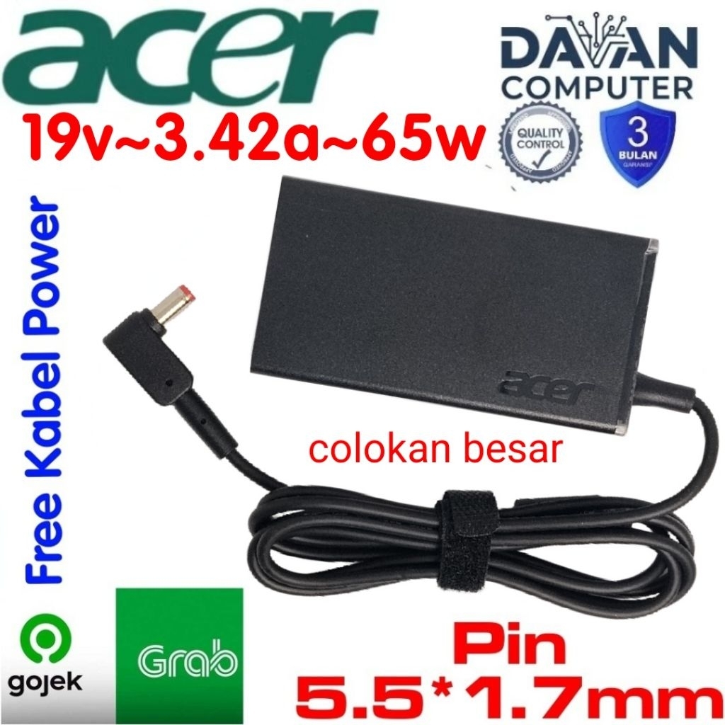 Adaptor charger Acer Aspire 3, 5 Intel Core i3, i5, AMD Ryzen, 65w port. 5.5*1.7mm