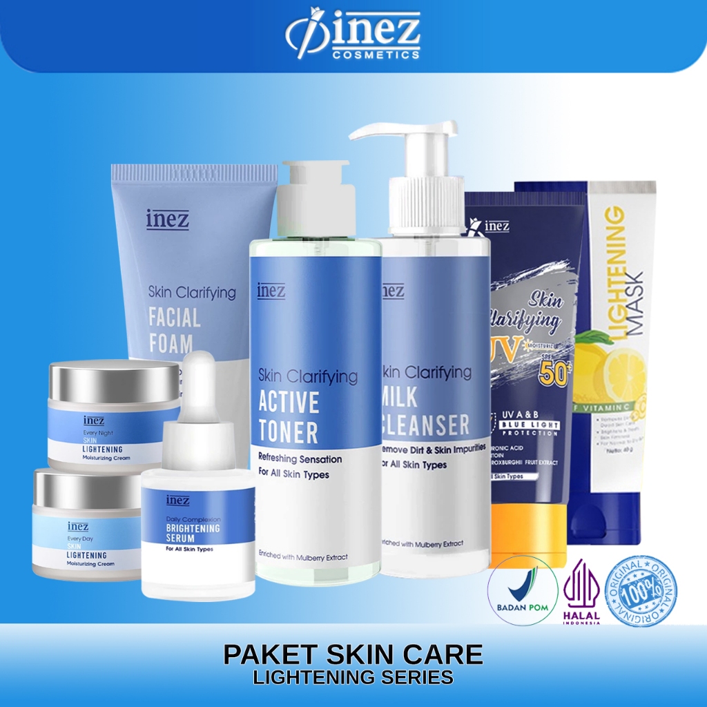 INEZ Paket Whitening Skin Lightening Series Perawatan Wajah Glowing