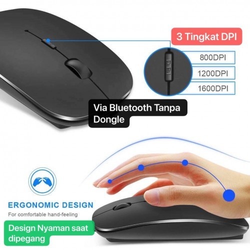 Mouse Bluetooth Windows Slim Laptop Komputer Wireless Automatic | Mouse Bluetooth tanpa Dongle