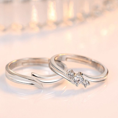 Cincin Kawin Couple Palladium 5% Asli Sepasang Pria Wanita Cincin Tunangan