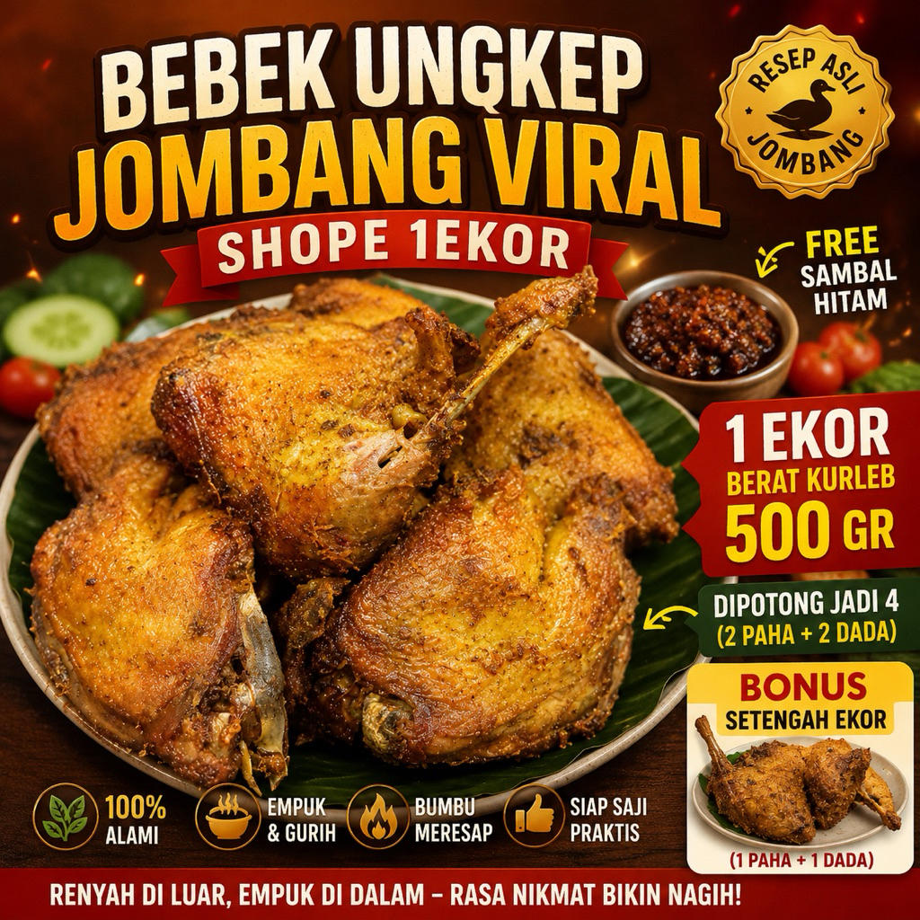Bebek 1ekor bonus setengah ekor