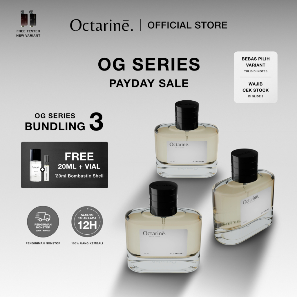 [ PROMO ] Promo Bundling 3 Botol Parfum 50ml Free 1 Botol 20ml by Octarine